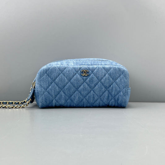 Chanel - Cosmetic Bag - Denim - Blue - (Small)