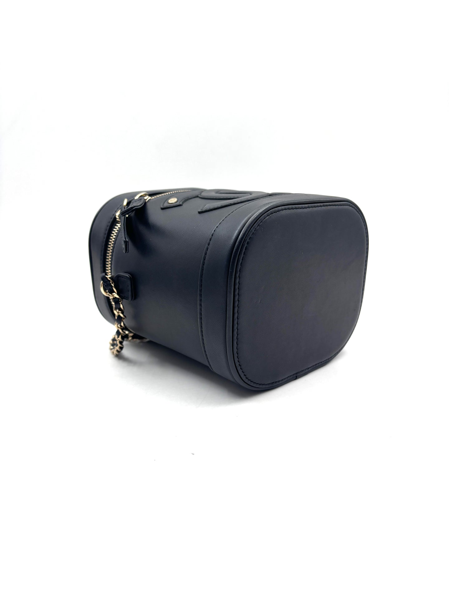 Chanel - Cosmetic Box Chain Bag - Leather - Black - (small)