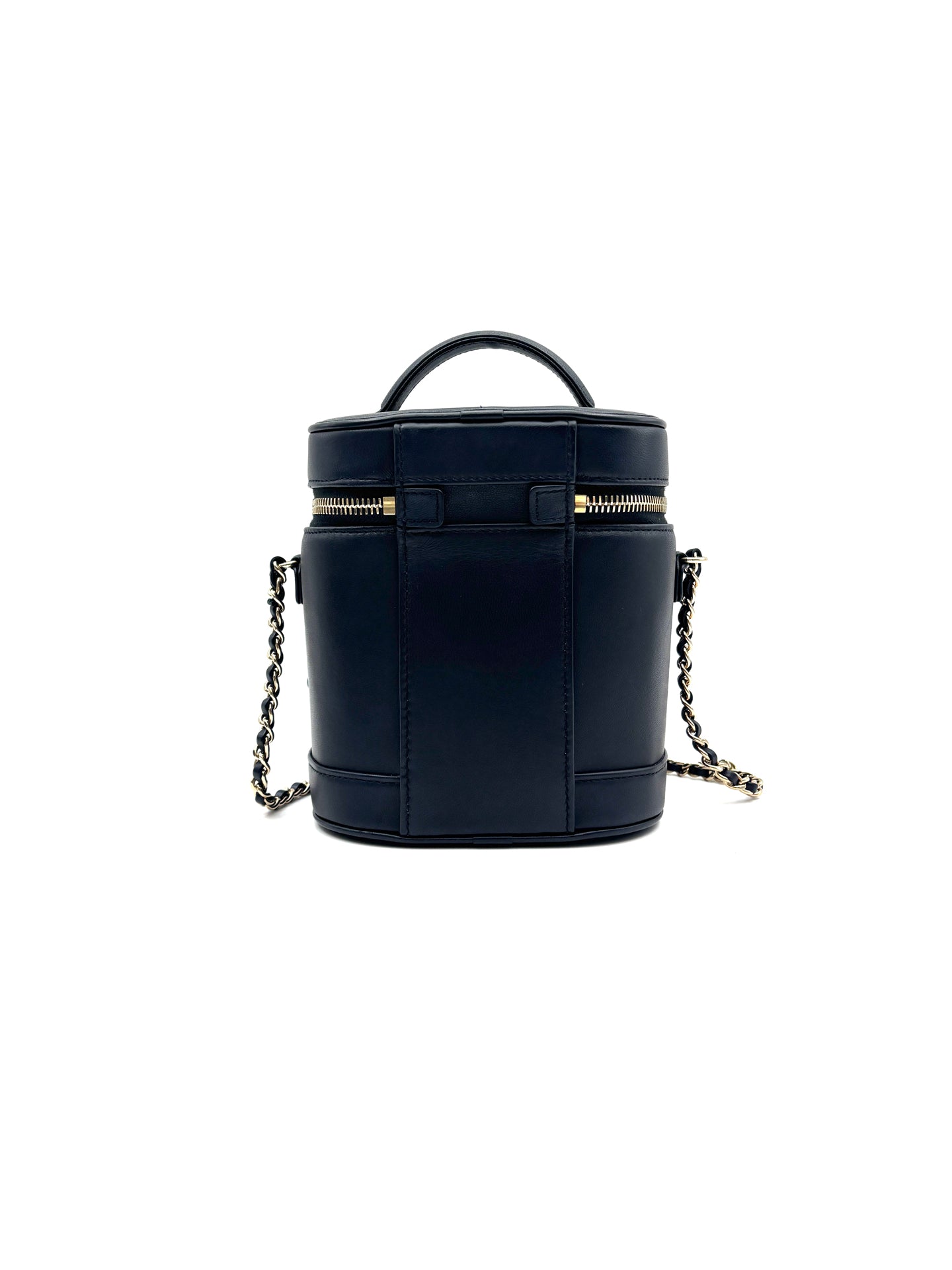 Chanel - Cosmetic Box Chain Bag - Leather - Black - (small)