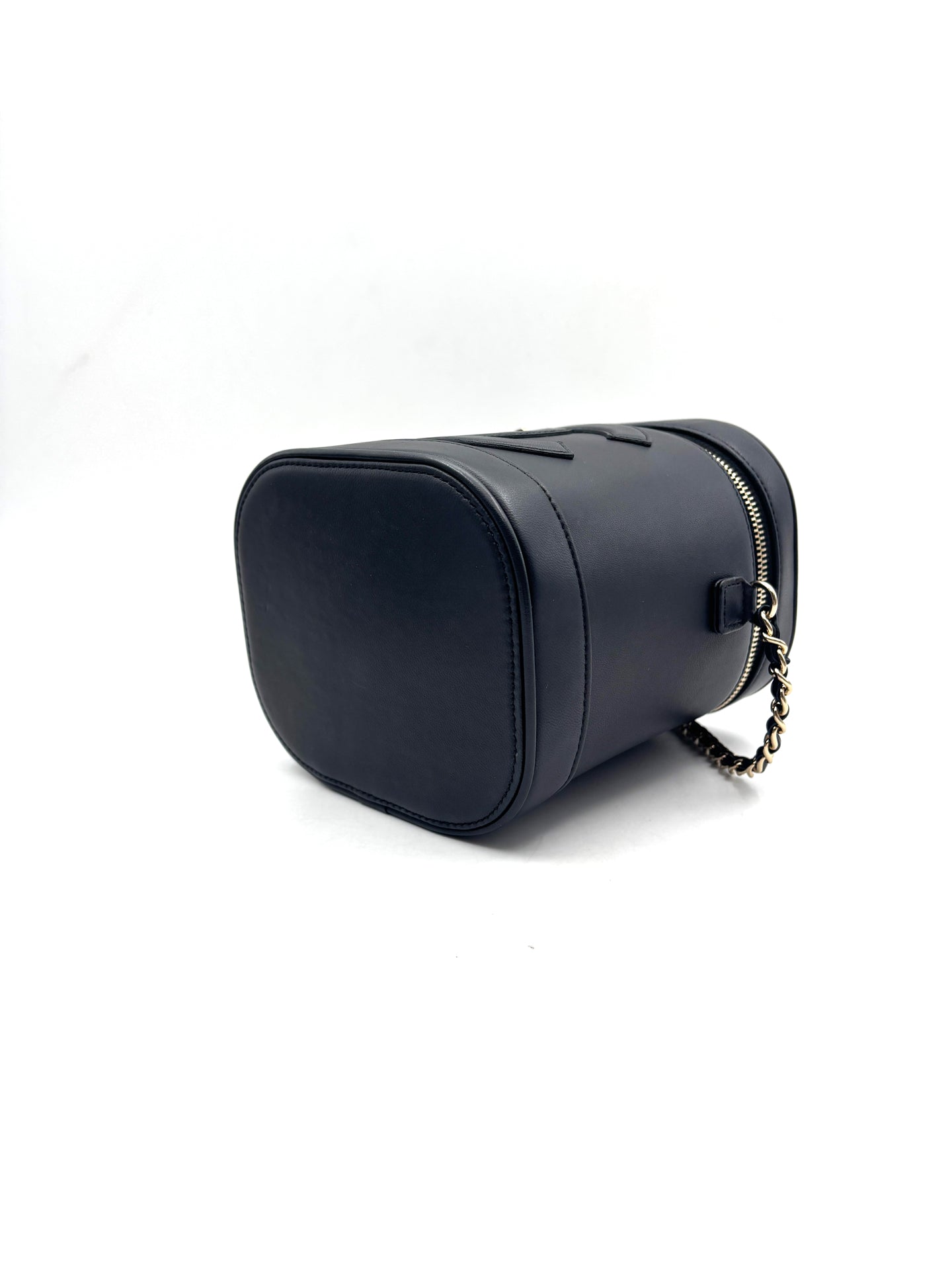 Chanel - Cosmetic Box Chain Bag - Leather - Black - (small)