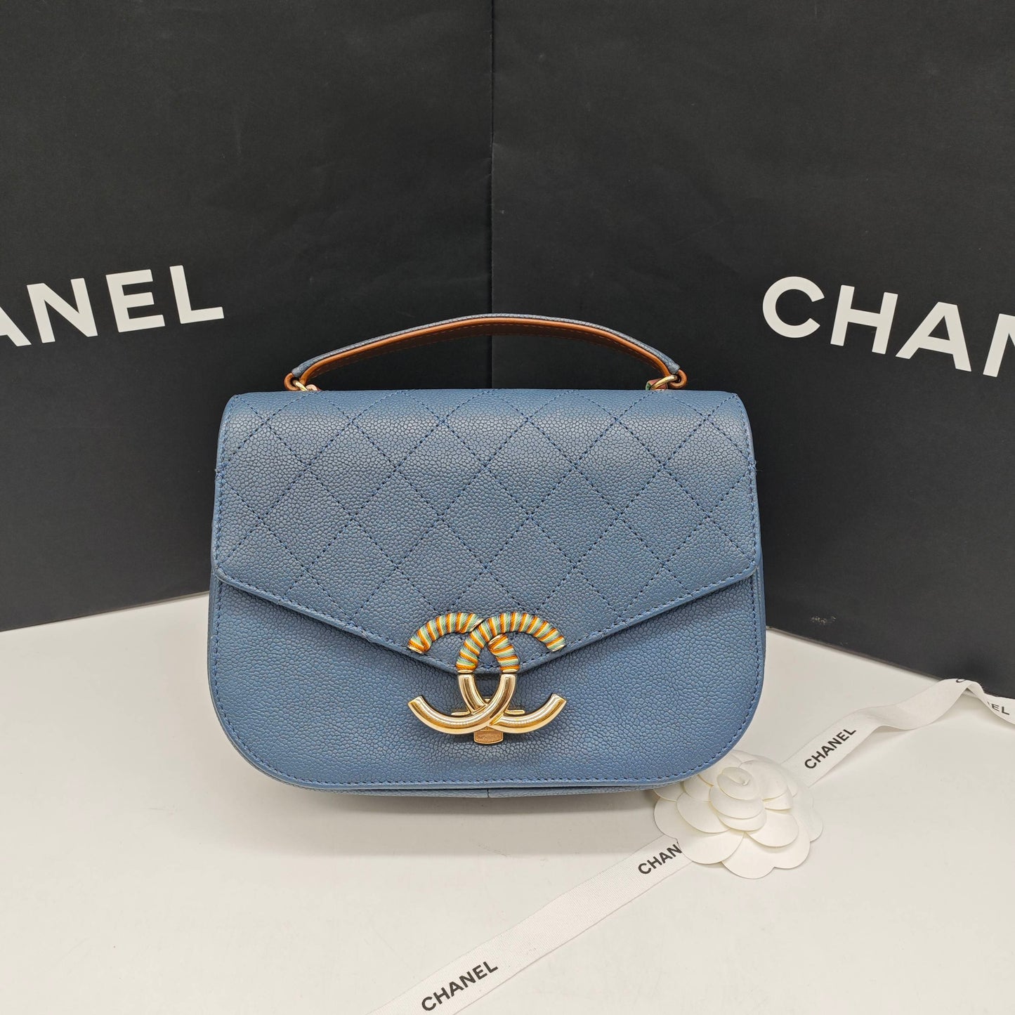 Chanel - Cuba Series Messenger Bag - Caviar leather - Blue - (Small)