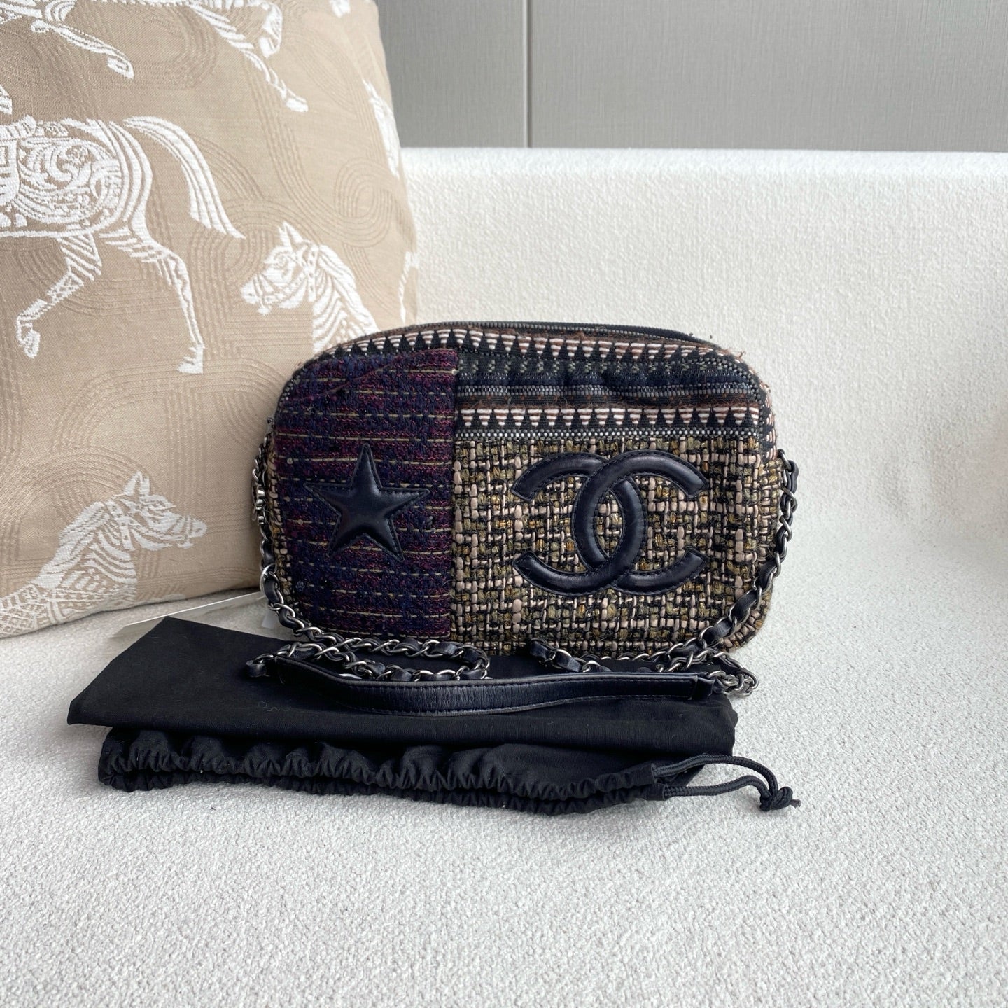 Chanel - Dallas Star Camera Bag - Tweed and leather - Multicolour - (small)