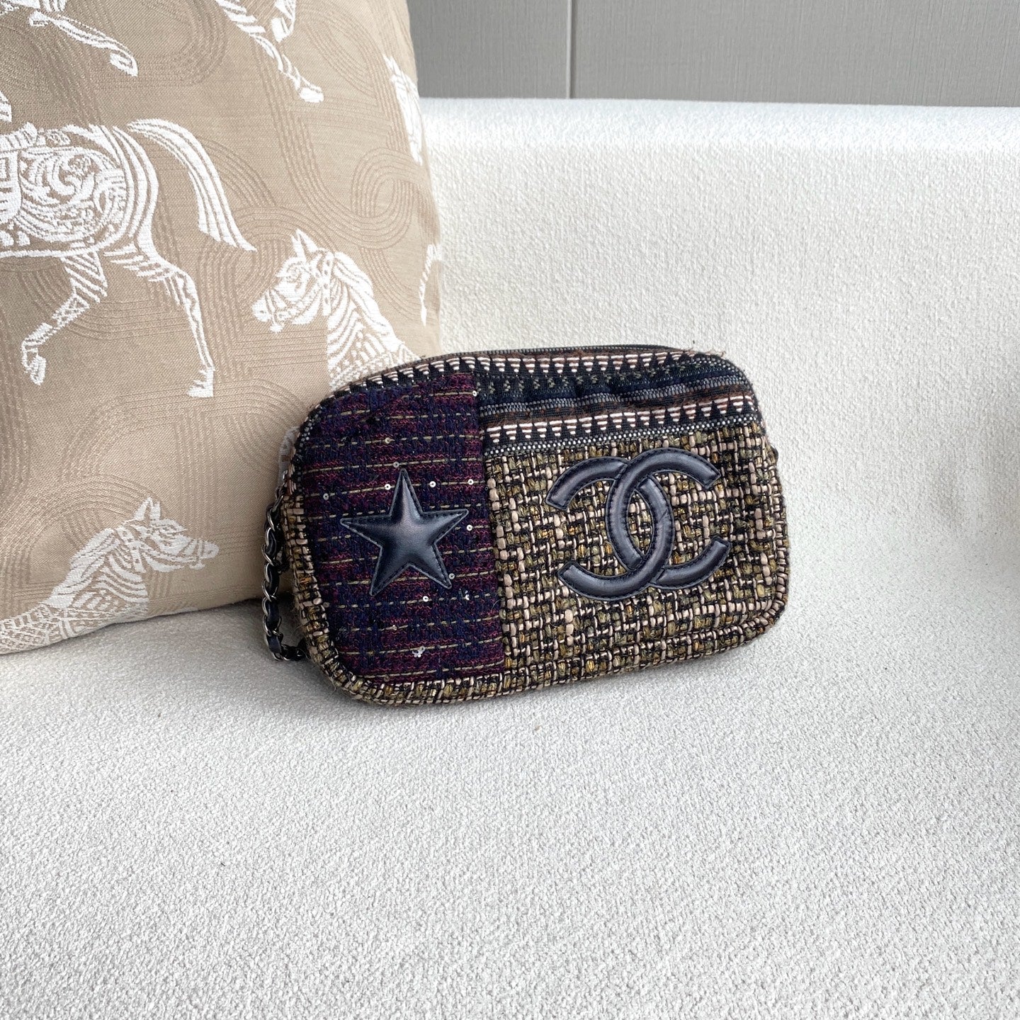 Chanel - Dallas Star Camera Bag - Tweed and leather - Multicolour - (small)