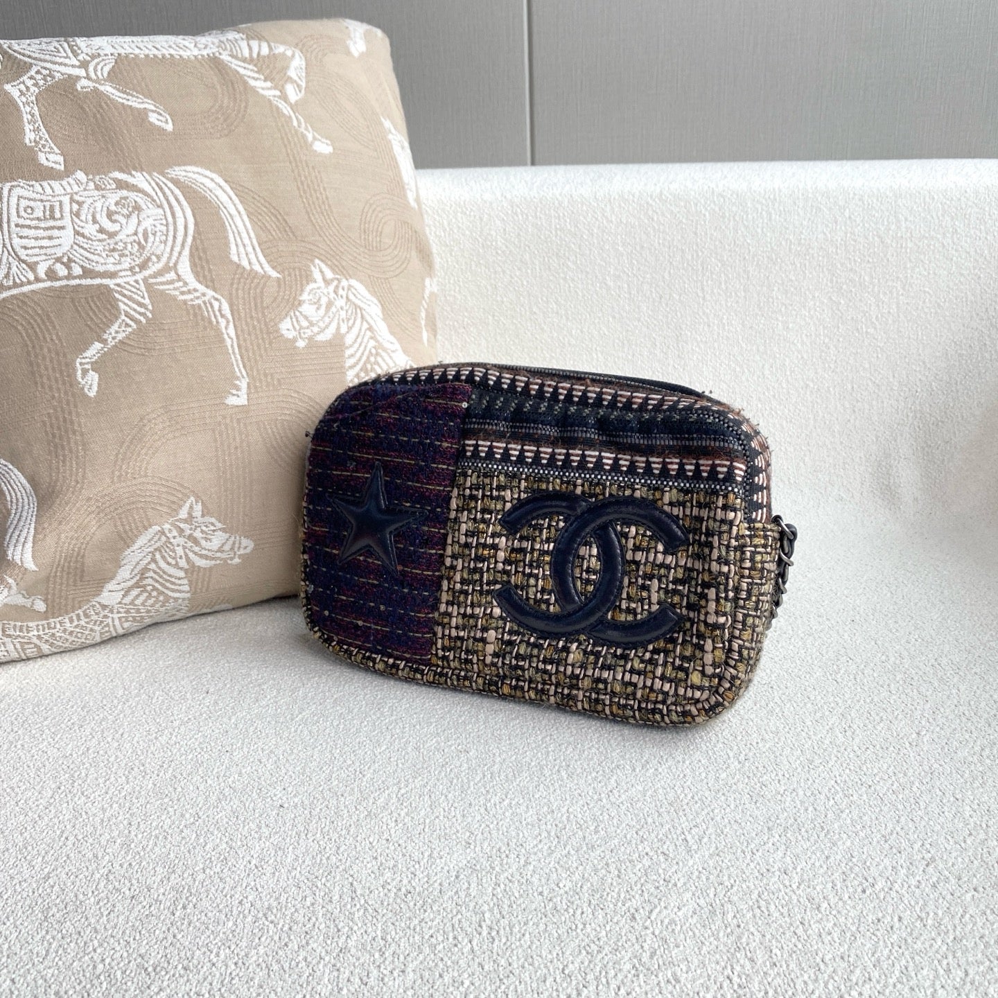 Chanel - Dallas Star Camera Bag - Tweed and leather - Multicolour - (small)