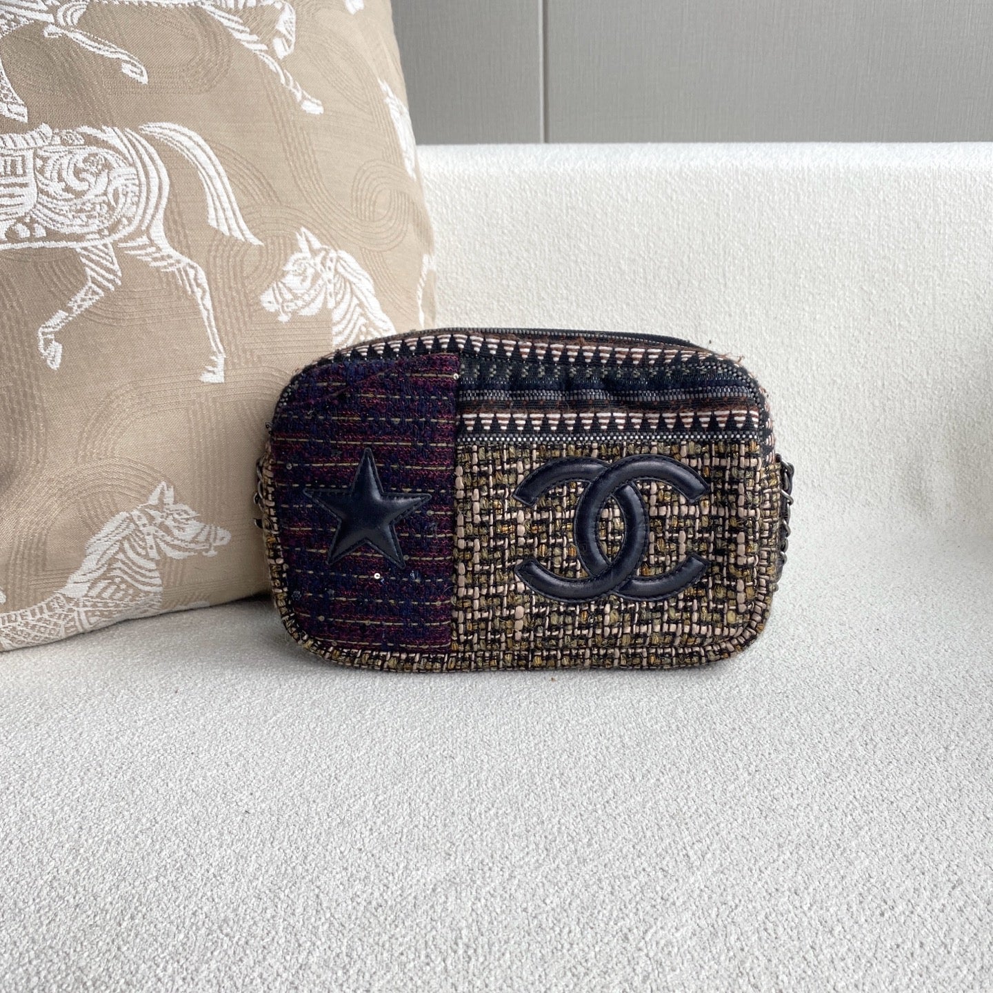 Chanel - Dallas Star Camera Bag - Tweed and leather - Multicolour - (small)