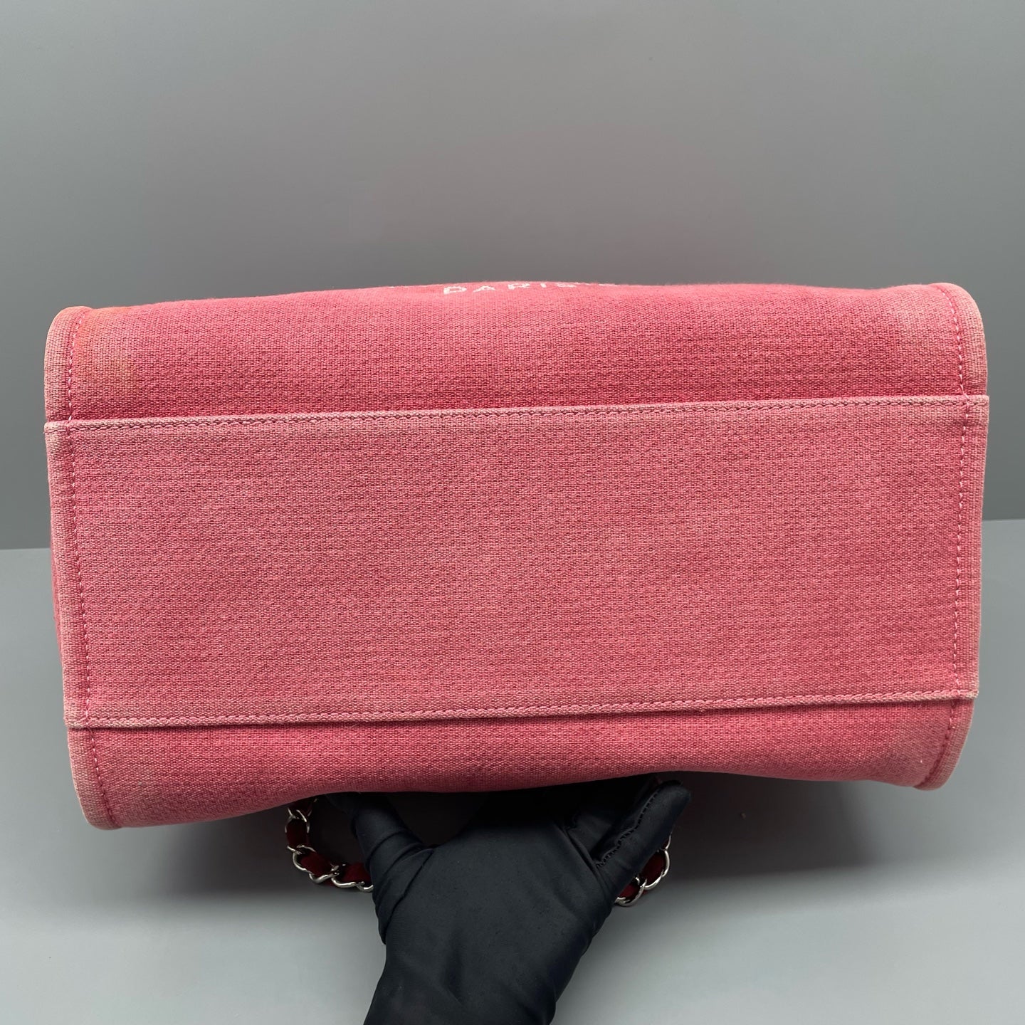 Chanel - Deauville Tote - Canvas with Leather trim - Watermelon Red - (Large)