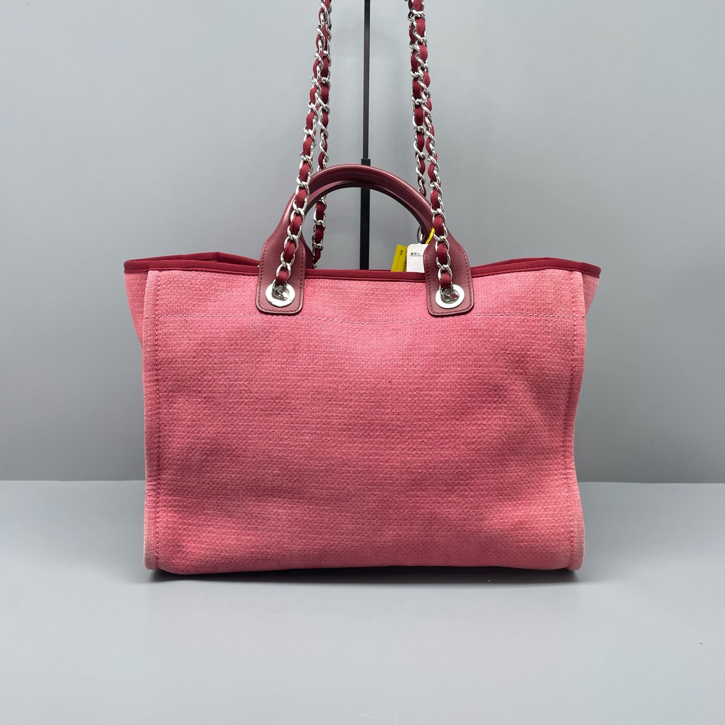 Chanel - Deauville Tote - Canvas with Leather trim - Watermelon Red - (Large)