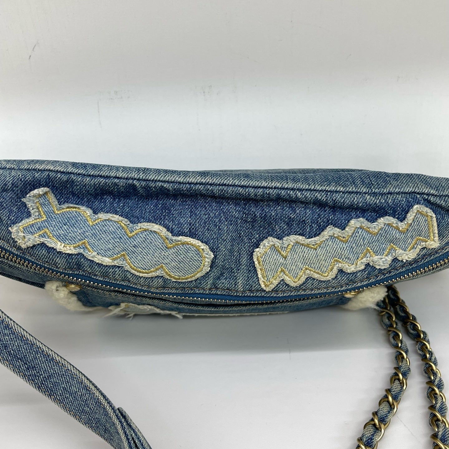 Chanel - Denim Waist Bag - Denim with faux fur trim - Blue - (small)