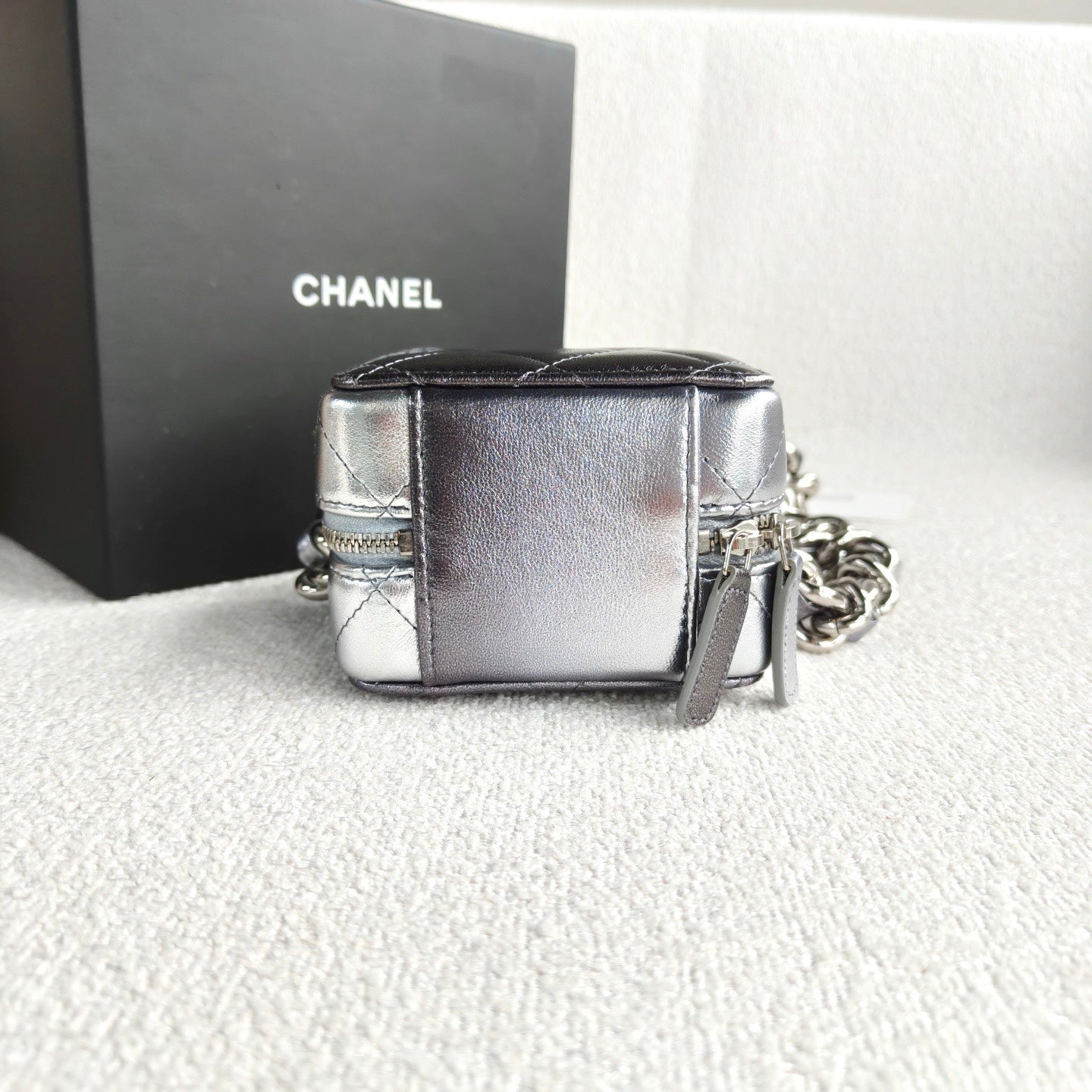 Chanel - Dice Bag - Lambskin leather - Silver - (mini)