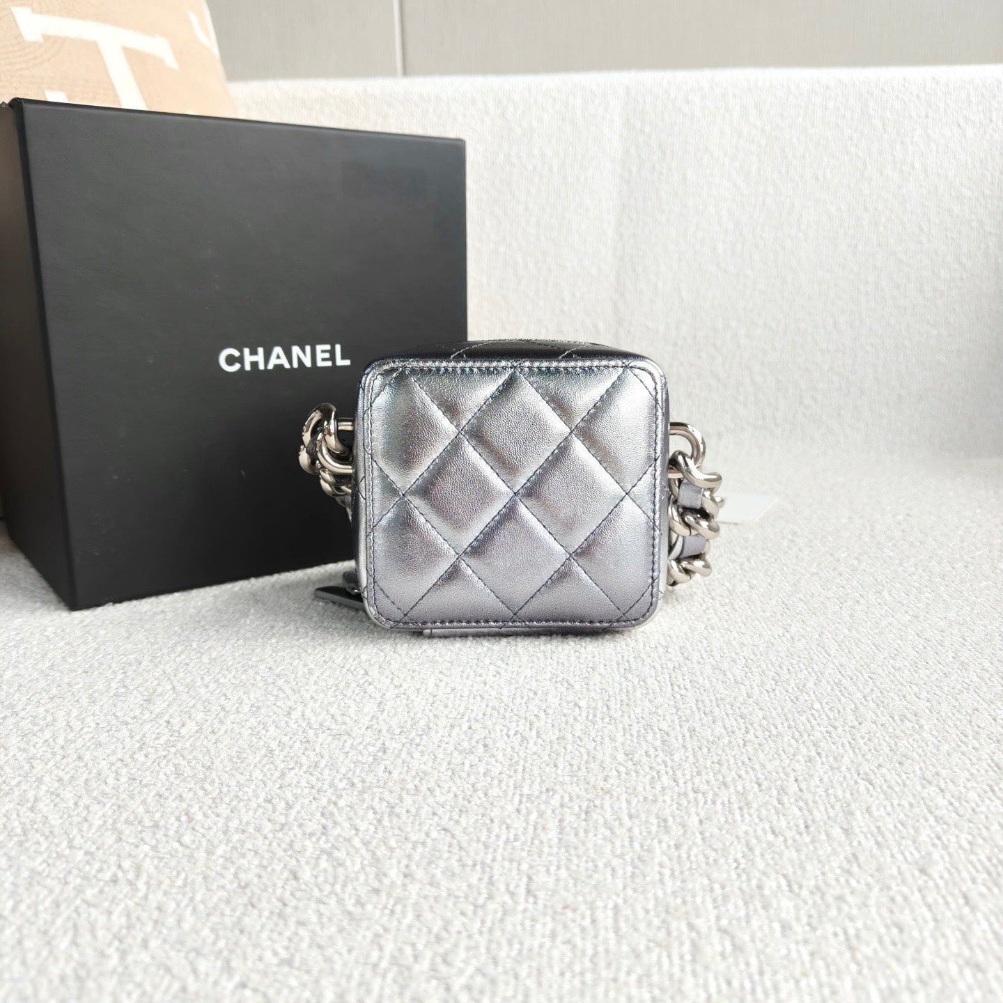 Chanel - Dice Bag - Lambskin leather - Silver - (mini)