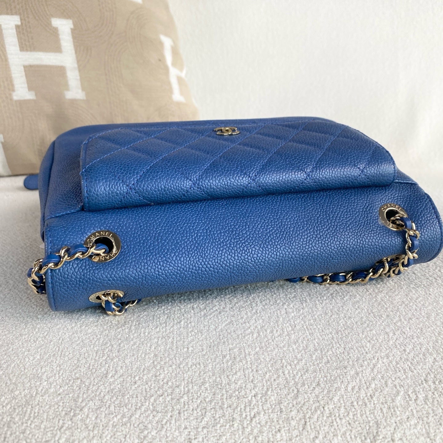Chanel - Double Flap - Leather - Blue - (medium)