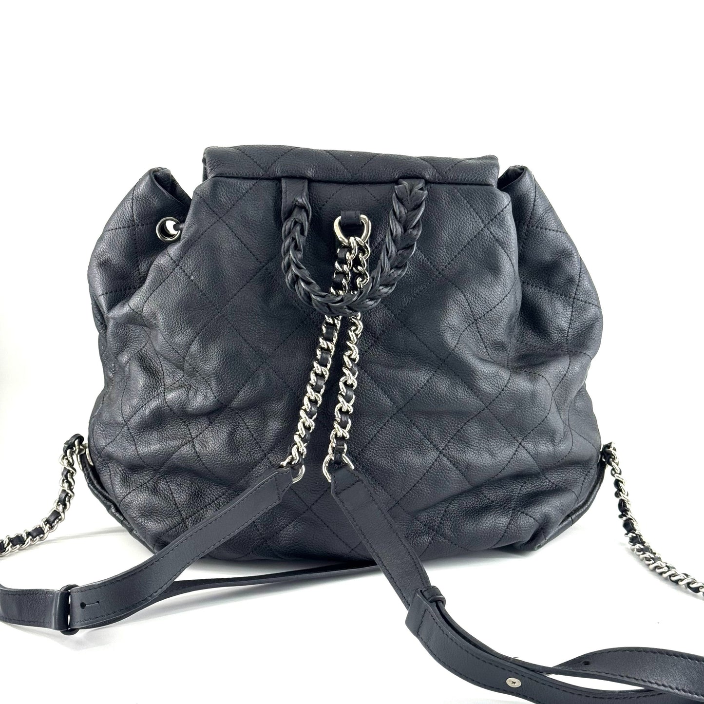 Chanel - Drawstring Backpack - Leather - Black - (medium)