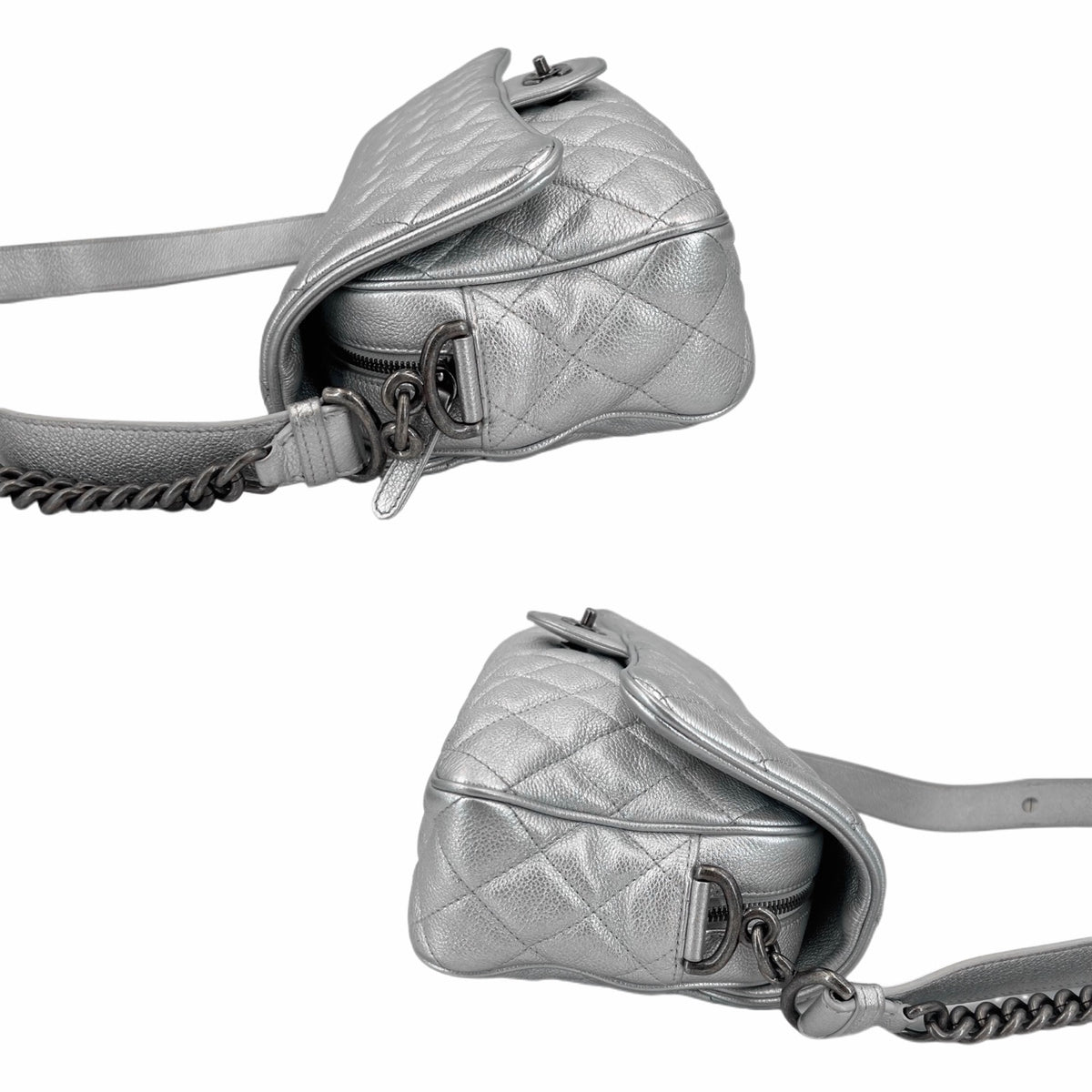 Chanel - Easy CF - Leather - Silver - (large)
