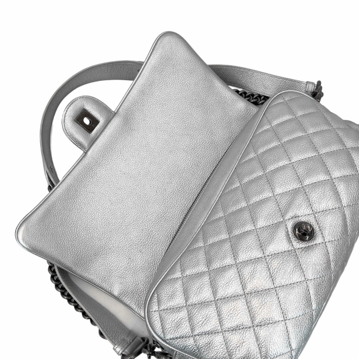 Chanel - Easy CF - Leather - Silver - (large)