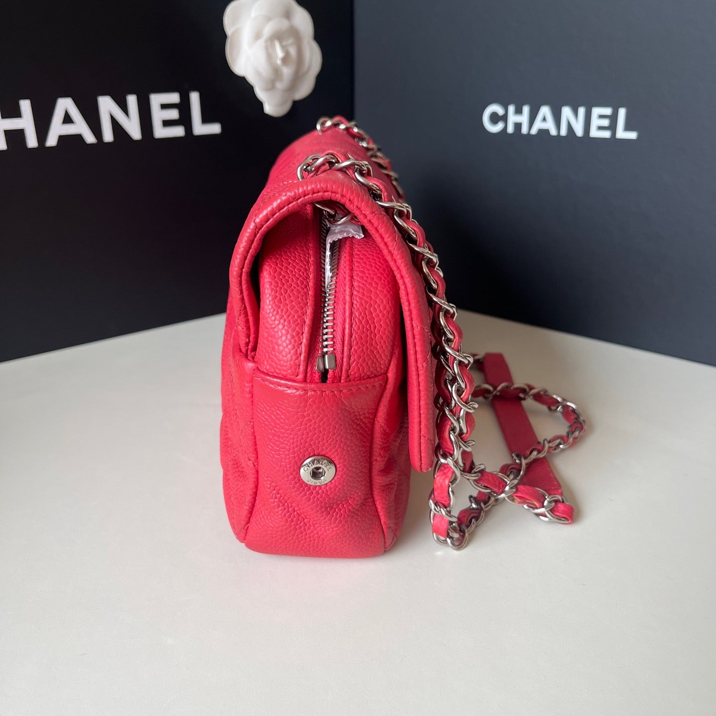 Chanel - Easy Flap - Calfskin - Red - (small)