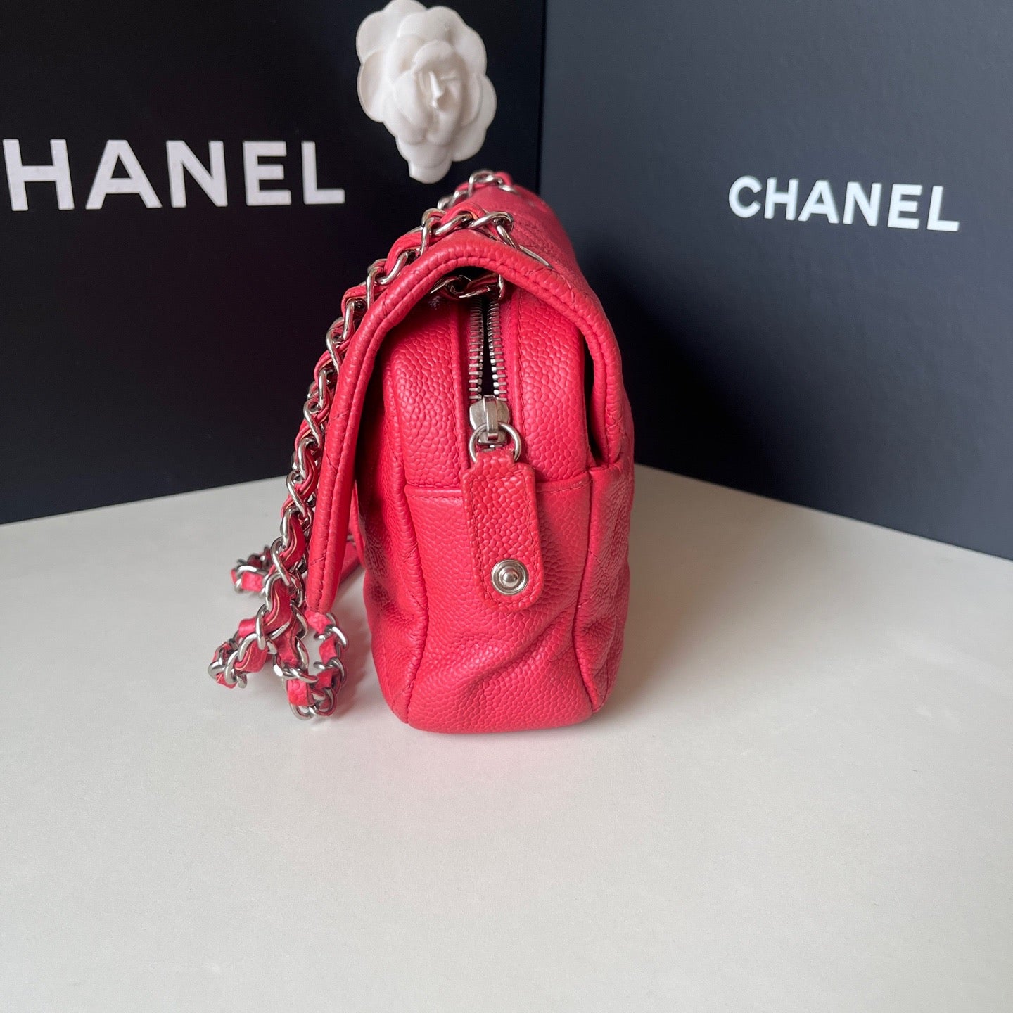 Chanel - Easy Flap - Calfskin - Red - (small)