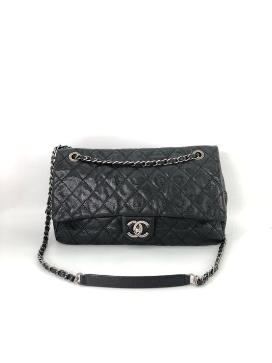 Chanel - Easy Flap CF - Leather - Black - (Medium)