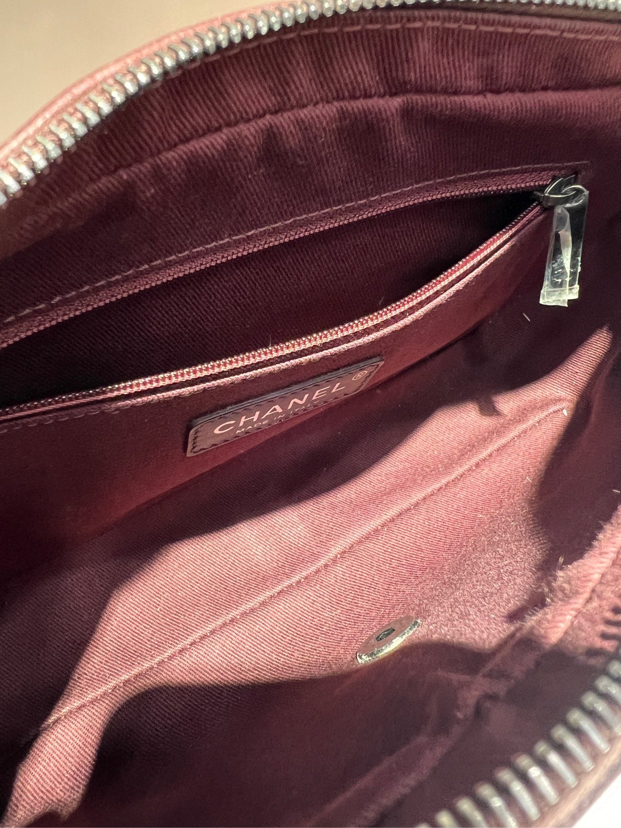 Chanel - Edinburgh Flap Bag - Leather - Burgundy - (medium)