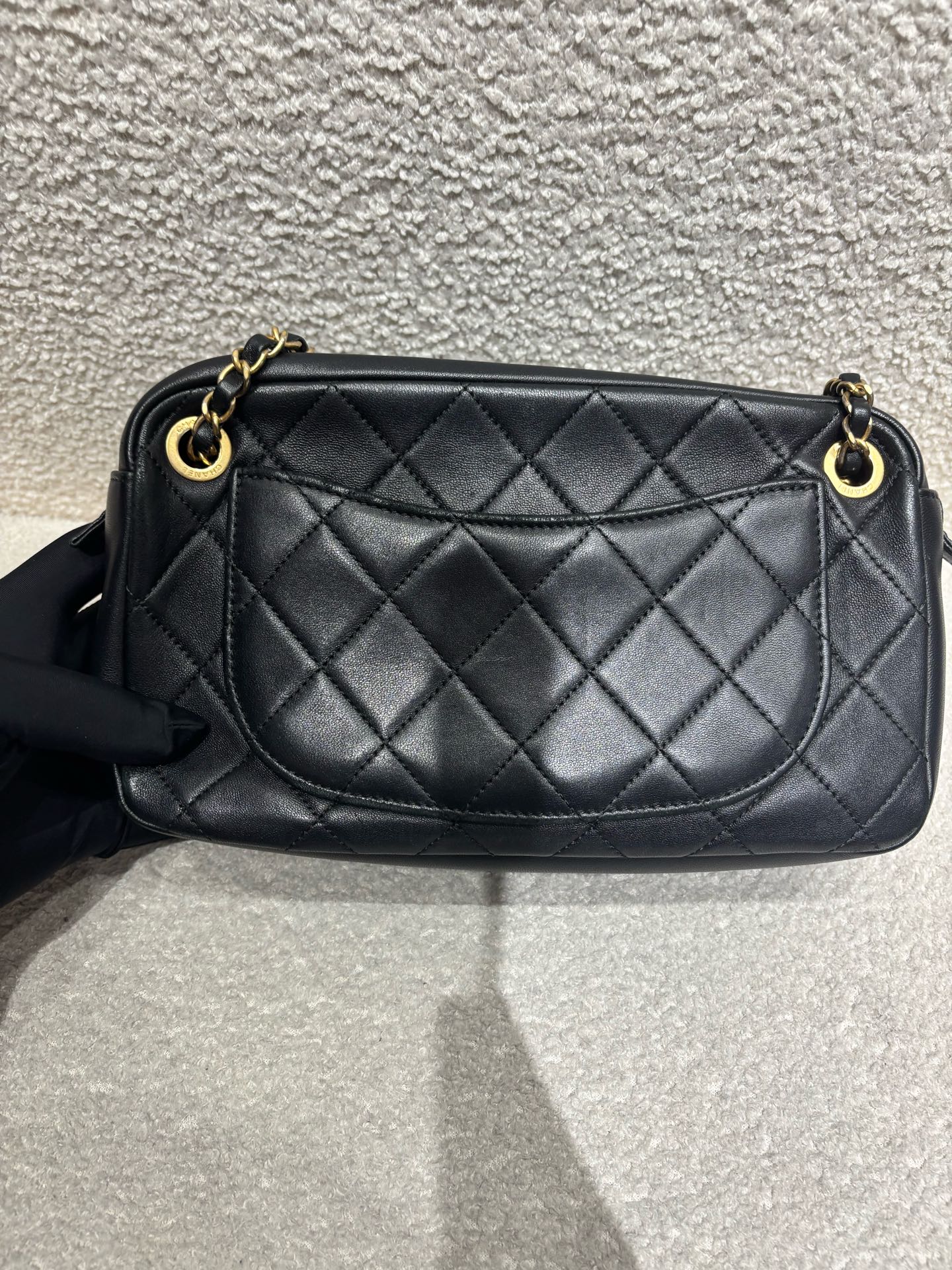 Chanel - Egypt Series Pearl Tassel Camera Bag - Leather - Black