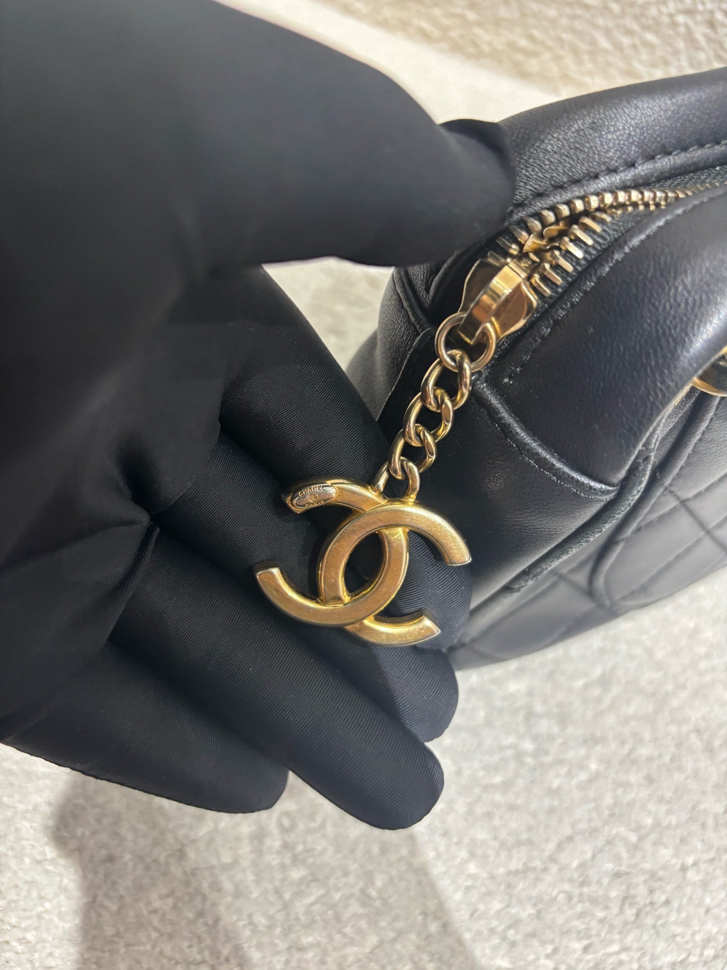 Chanel - Egypt Series Pearl Tassel Camera Bag - Leather - Black