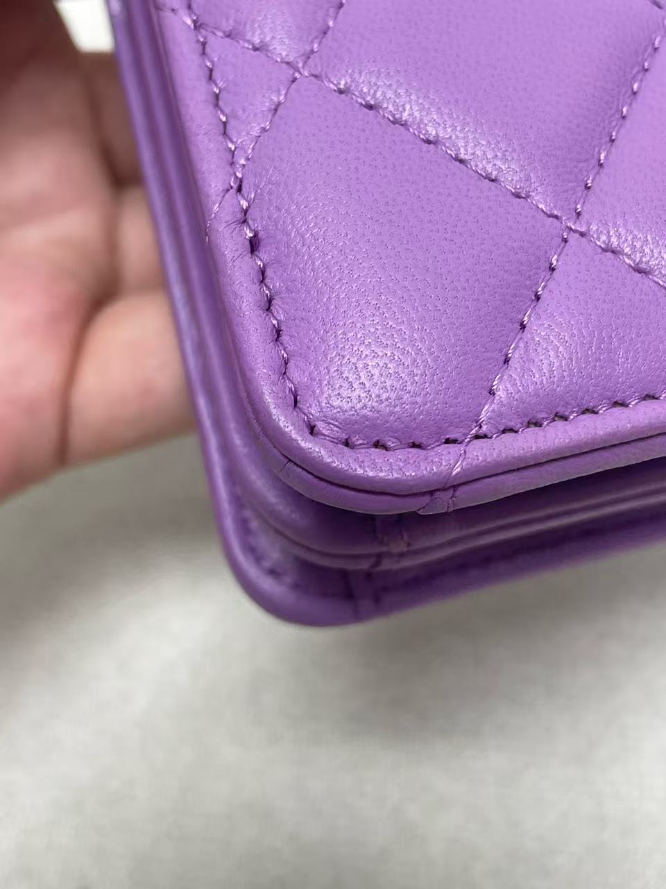 Chanel - Enamel Handle Mini Chain Bag - Lambskin leather - Purple - (mini)