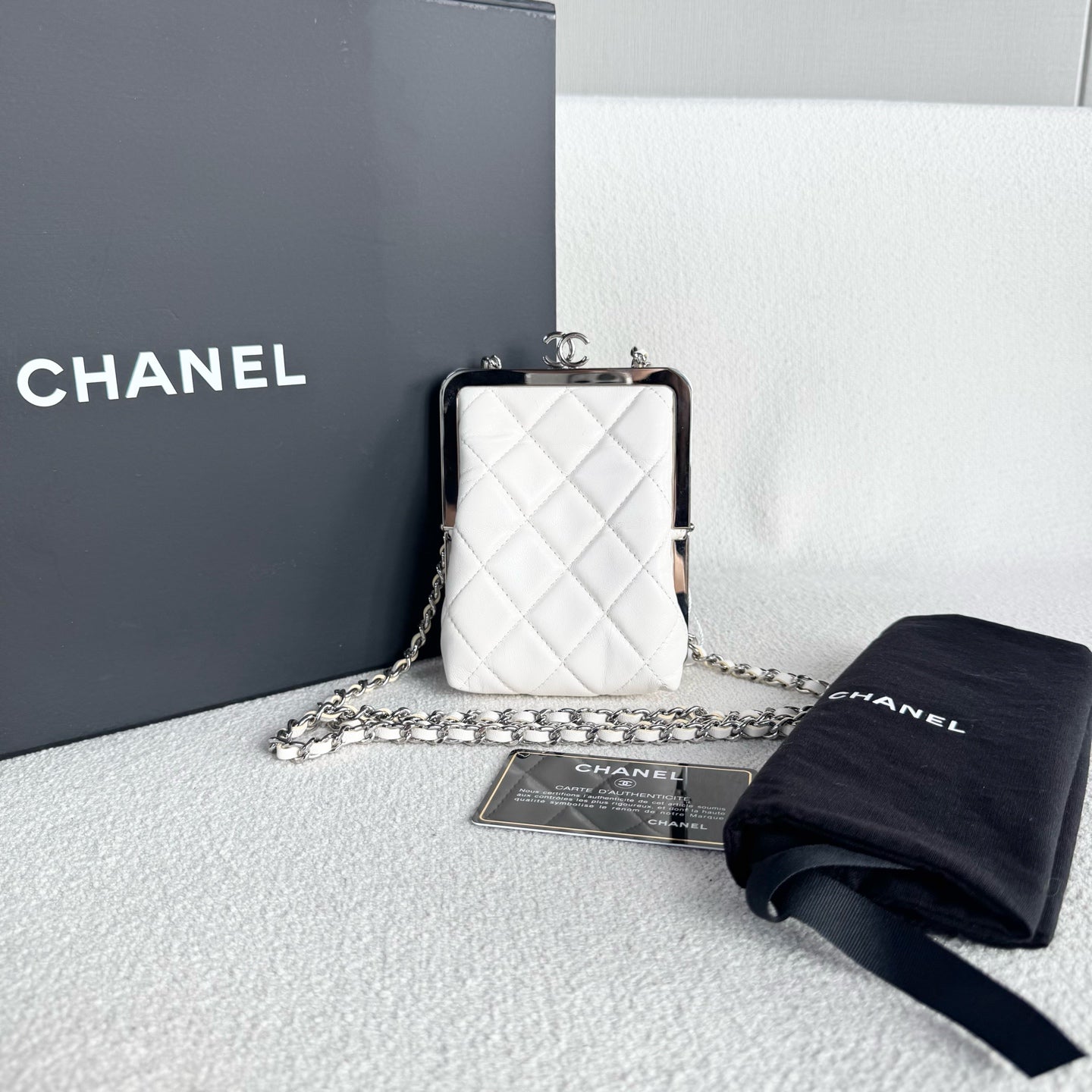 Chanel - Evening Bag - Leather - White - (mini)