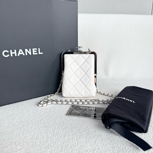 Chanel - Evening Bag - Leather - White - (mini)