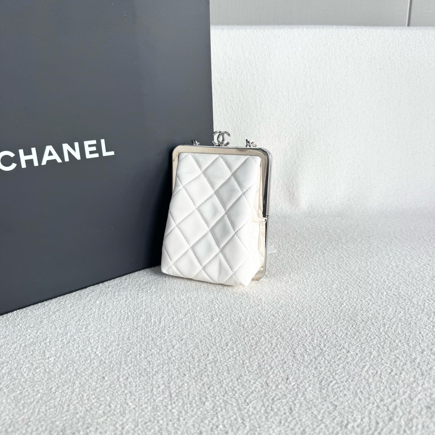 Chanel - Evening Bag - Leather - White - (mini)