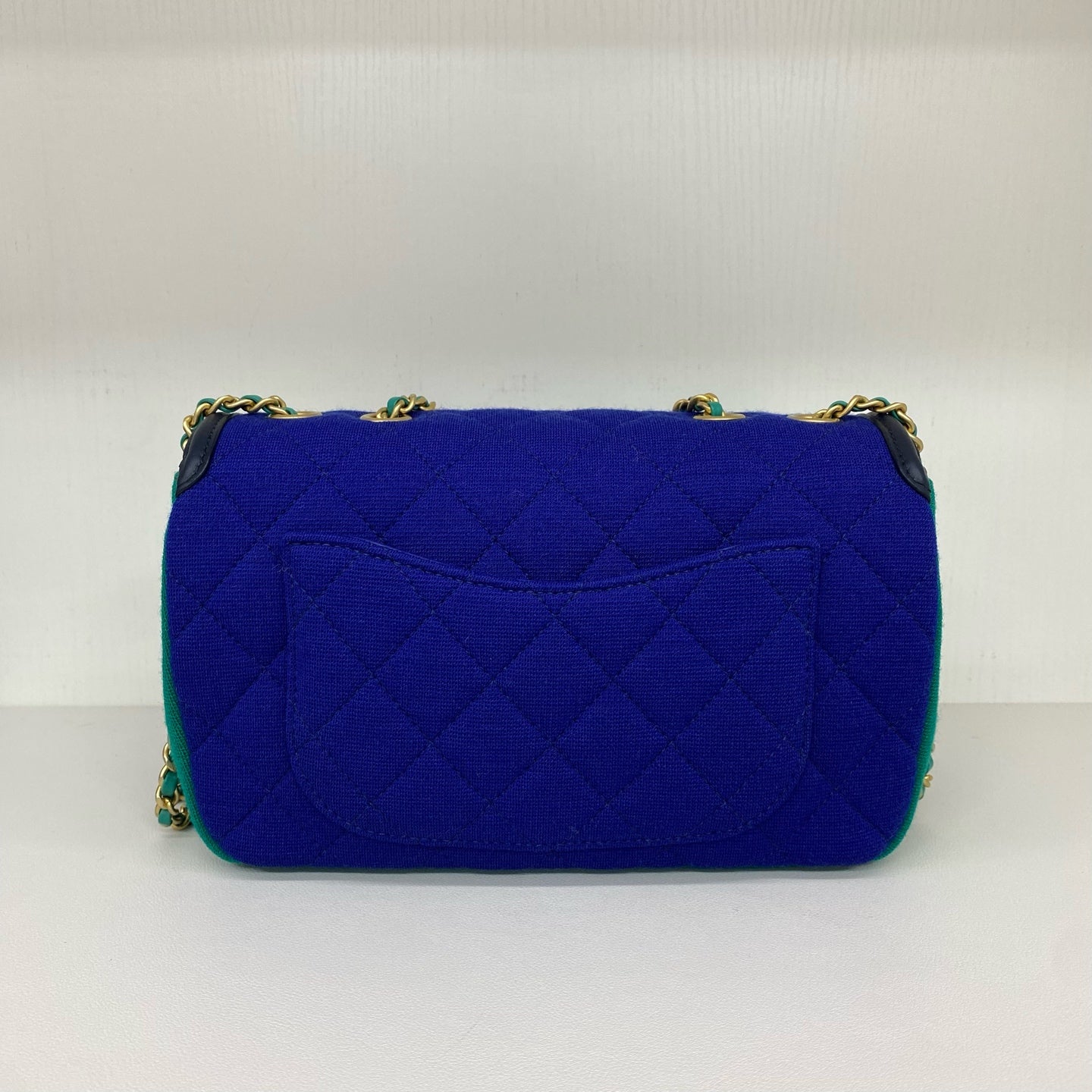 Chanel - Filigree Flap Bag - Canvas with leather trim - Blue and Green with Gold-Tone Hardware - (Small)