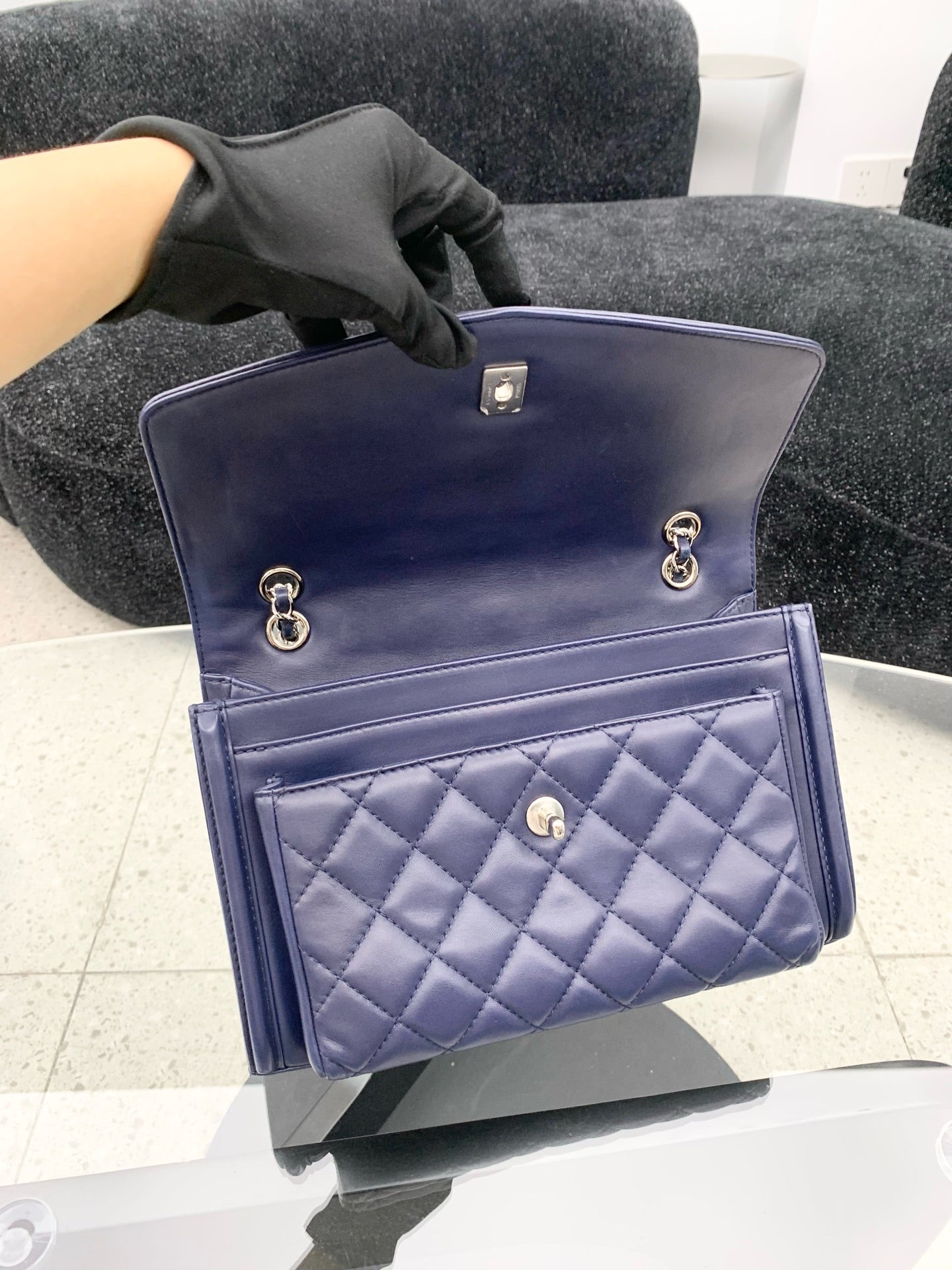 Chanel - Flap Bag - Leather - Blue - (medium)