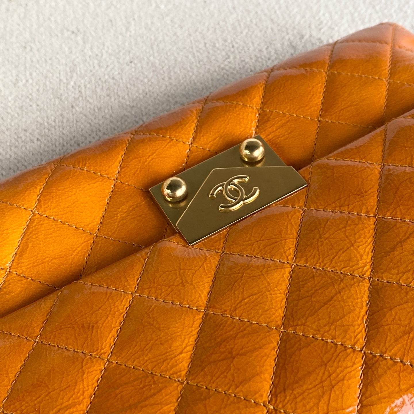 Chanel - Flap Bag - Patent leather - Orange - (mini)