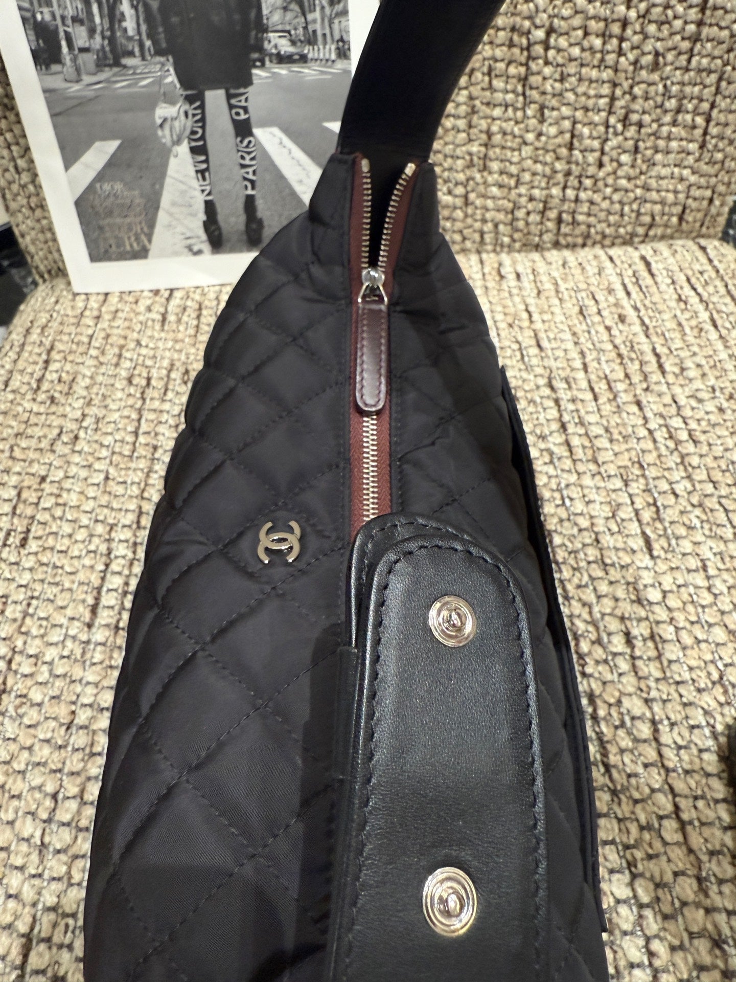 Chanel - Flap Bag - Polyester - Black - (Other)