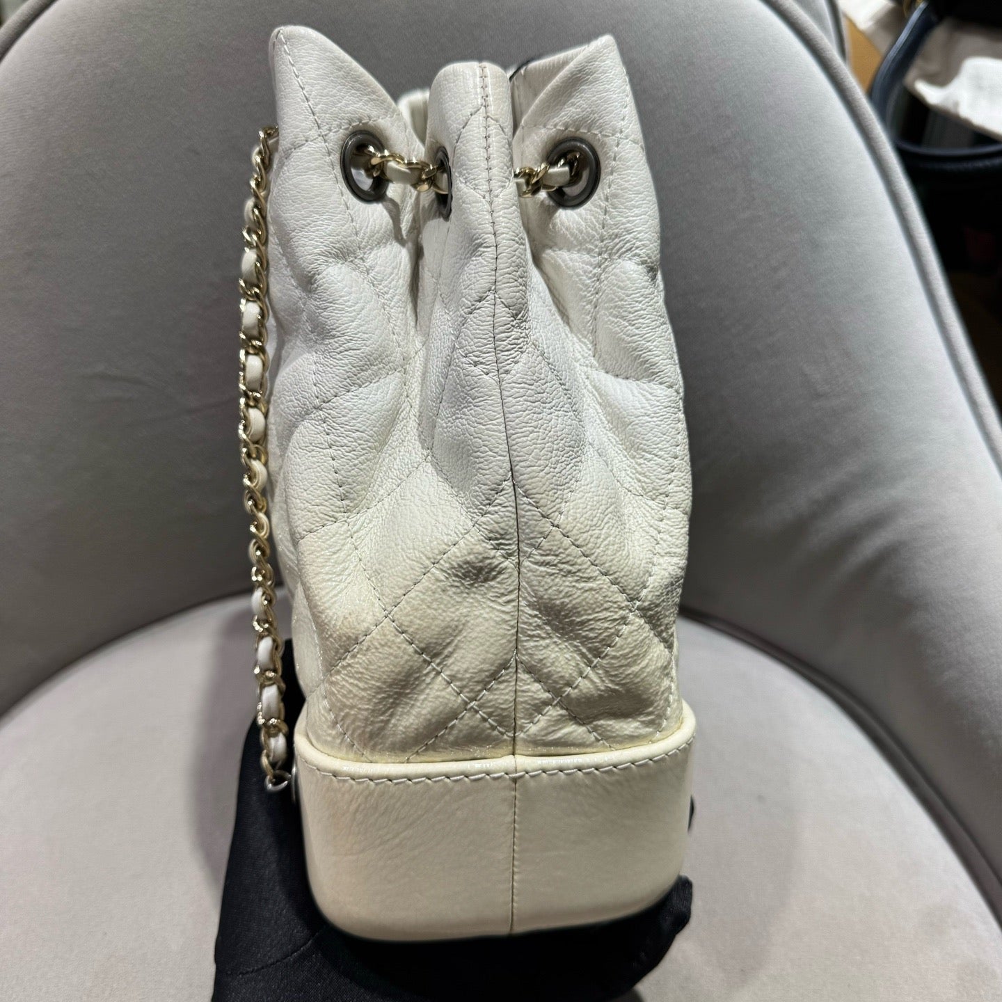 Chanel - Gabrielle Backpack - Aged calfskin and smooth leather - Beige - (Small)
