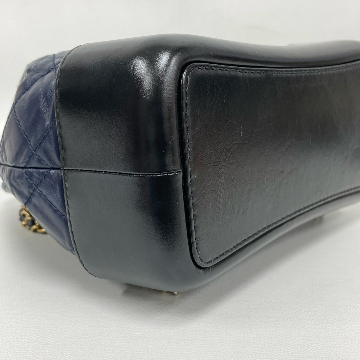 Chanel - Gabrielle Backpack - Aged calfskin leather and smooth calfskin leather - Blue and Black - (Medium)
