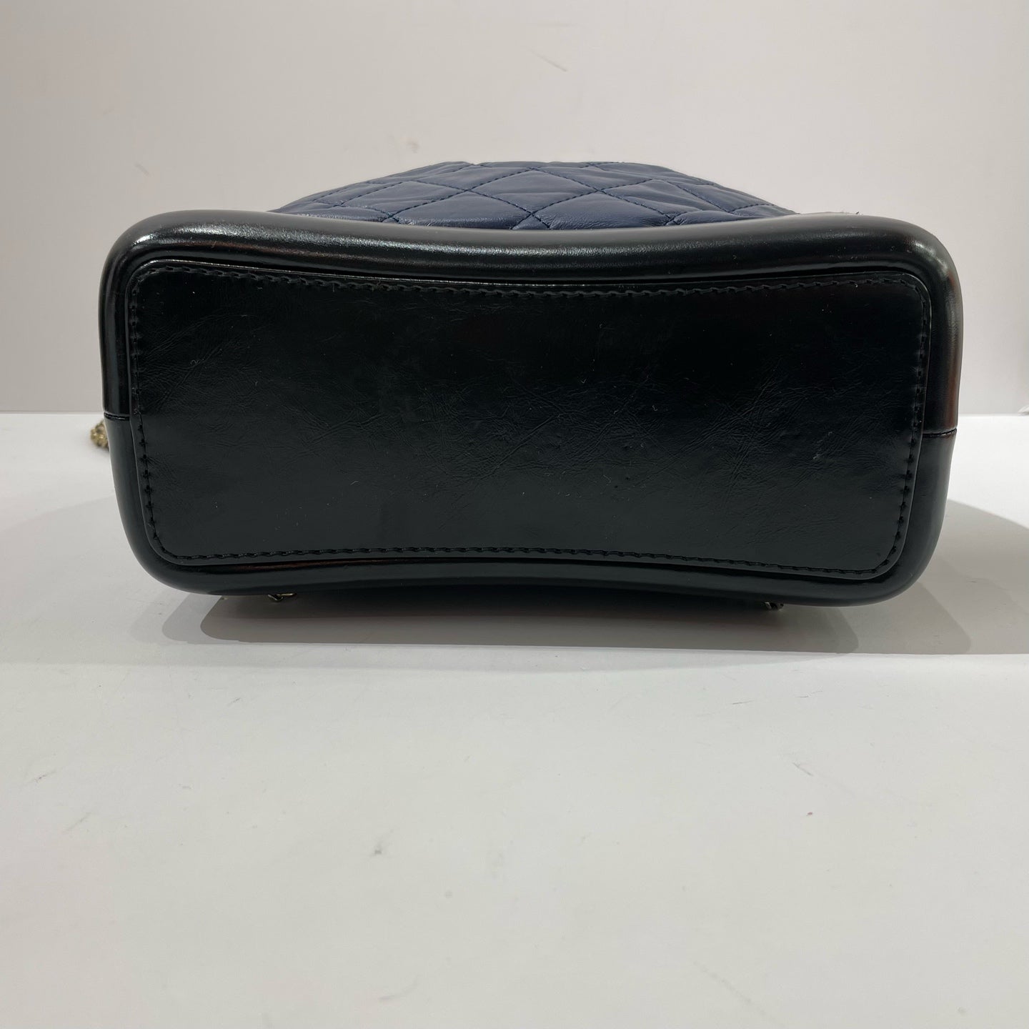 Chanel - Gabrielle Backpack - Aged calfskin leather and smooth calfskin leather - Blue with Black base - (Small)