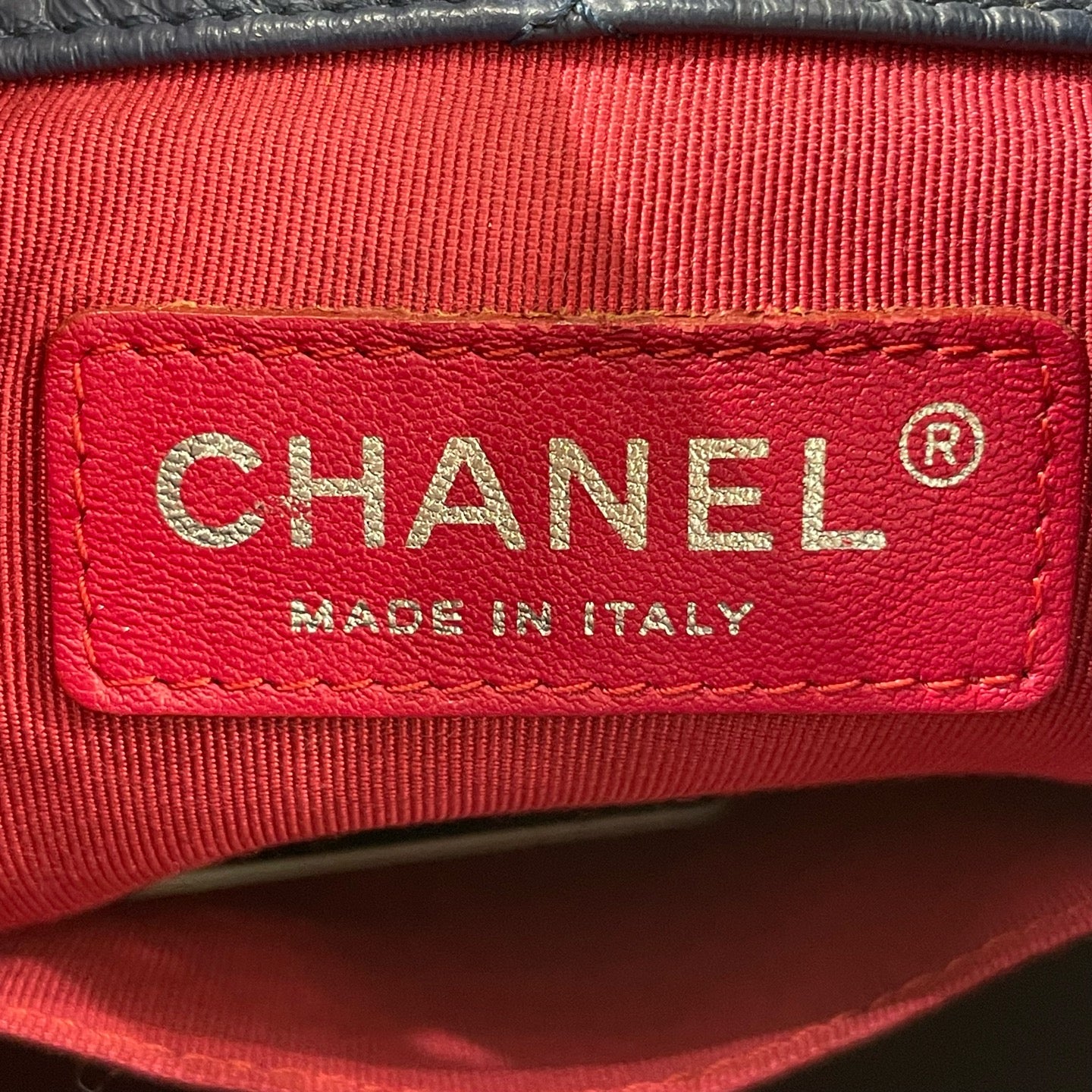 Chanel - Gabrielle Backpack - Aged calfskin leather and smooth calfskin leather - Blue with Black base - (Small)