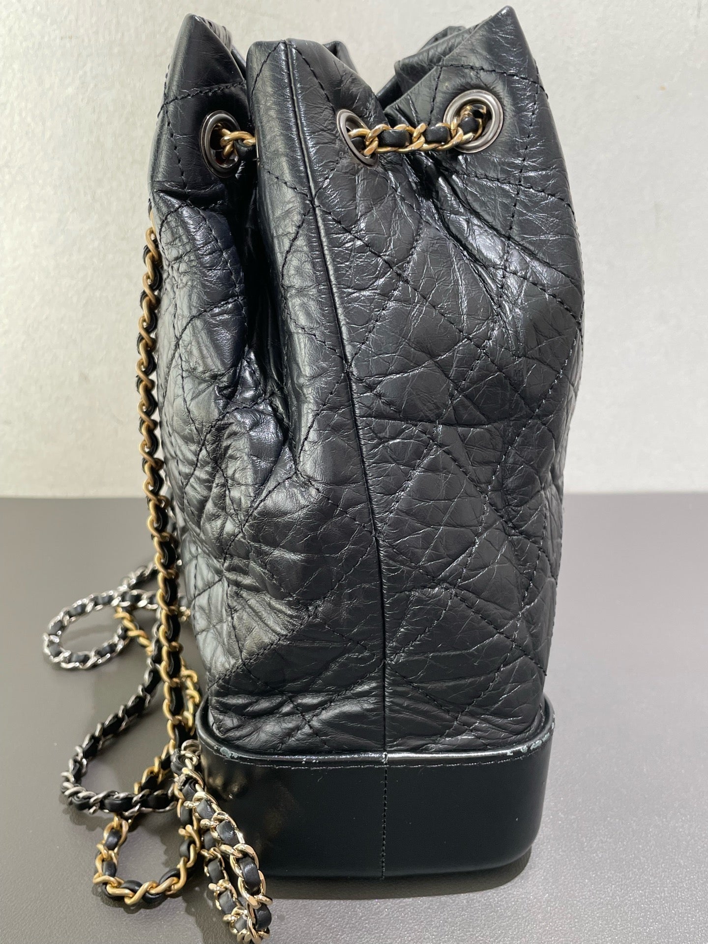 Chanel - Gabrielle Backpack - Leather - Black - (Medium)