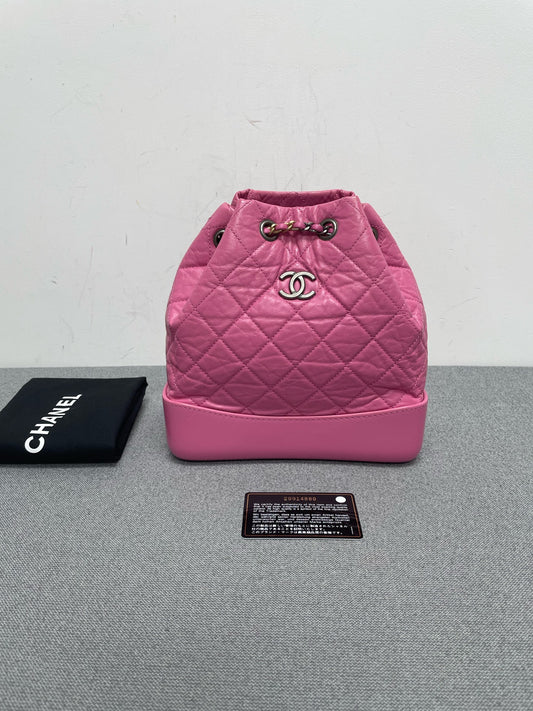 Chanel - Gabrielle Backpack - Leather - Pink - (small)
