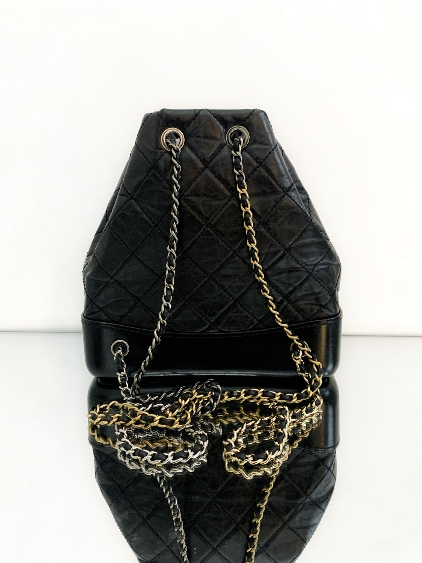 Chanel - Gabrielle Hobo Backpack - Cowhide leather - Black - (Small)