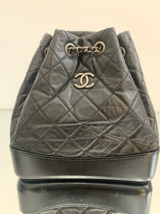 Chanel - Gabrielle Hobo Backpack - Cowhide leather - Black - (Small)