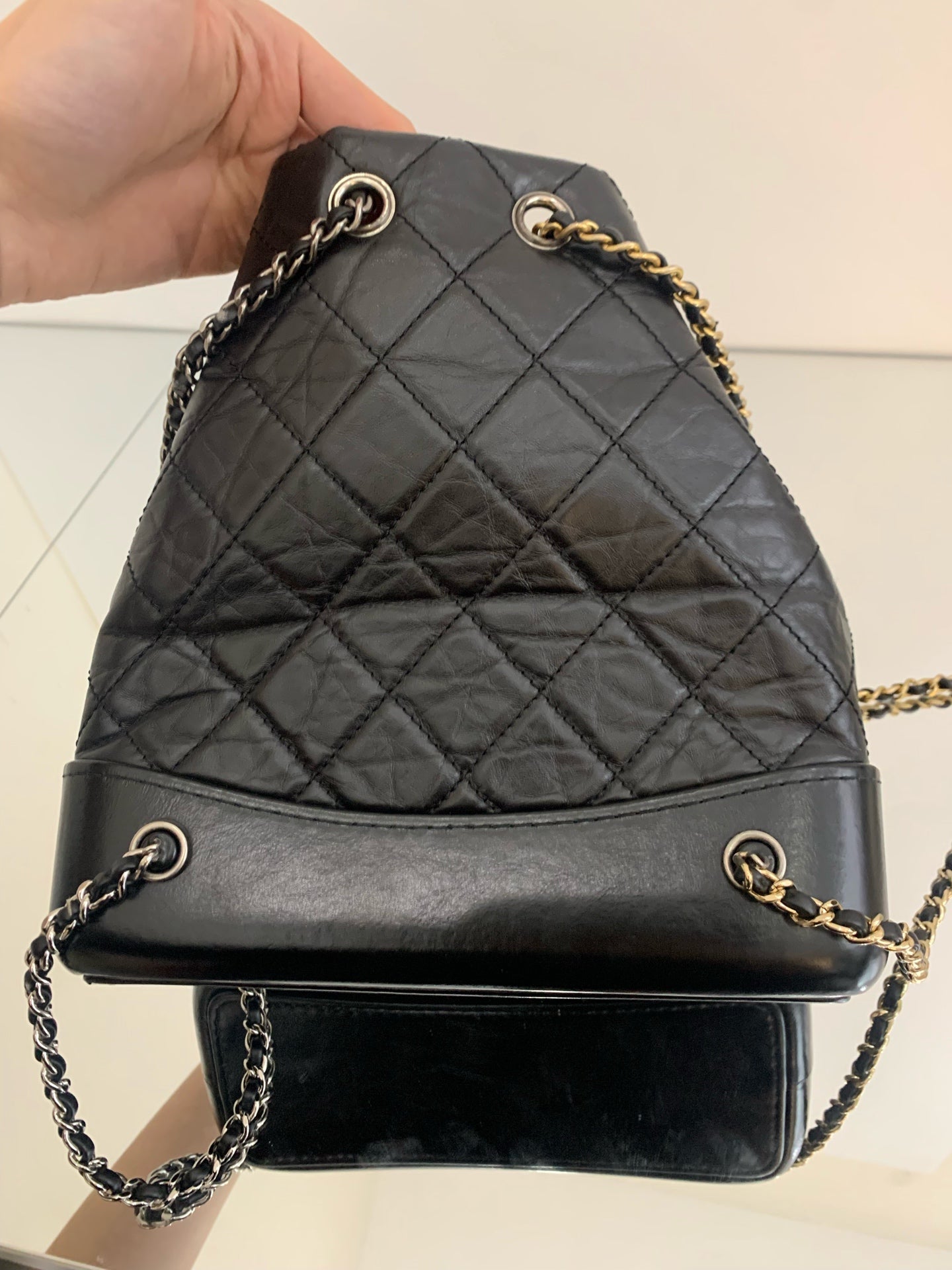 Chanel - Gabrielle Hobo Backpack - Cowhide leather - Black - (Small)