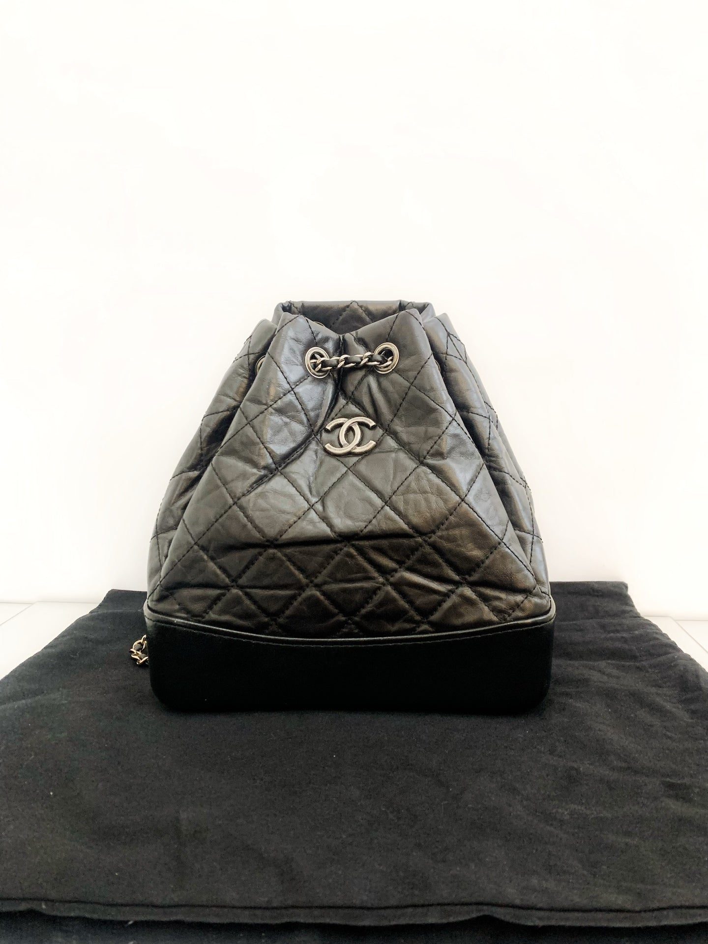 Chanel - Gabrielle Hobo Backpack - Cowhide leather - Black - (Small)