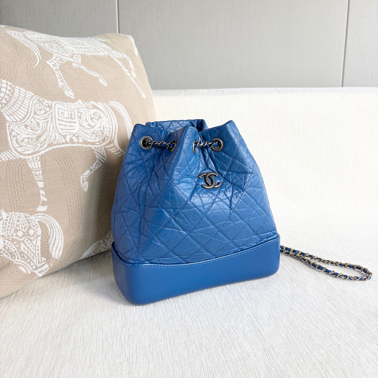 Chanel - Gabrielle Hobo Backpack - Leather - Blue - (small)