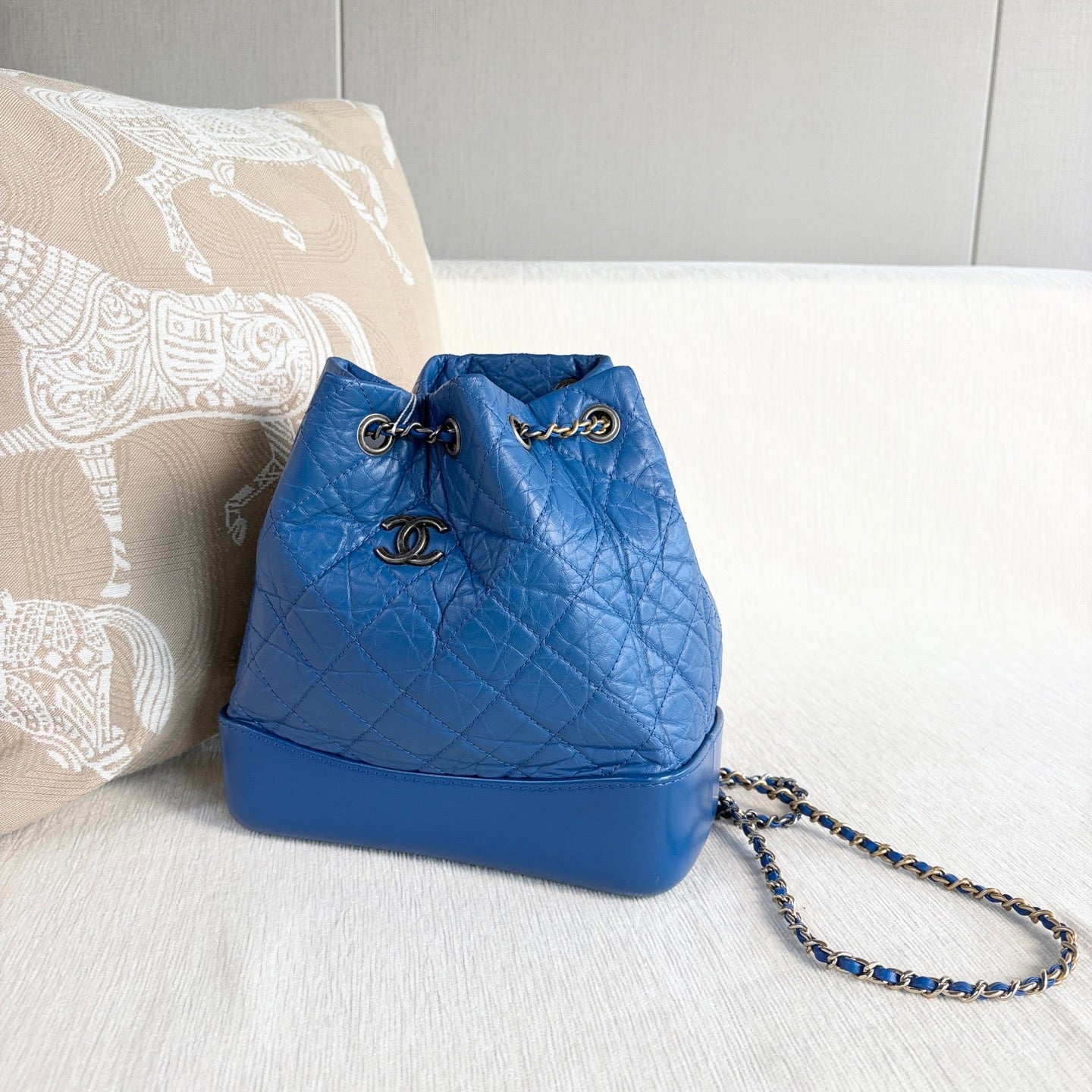 Chanel - Gabrielle Hobo Backpack - Leather - Blue - (small)