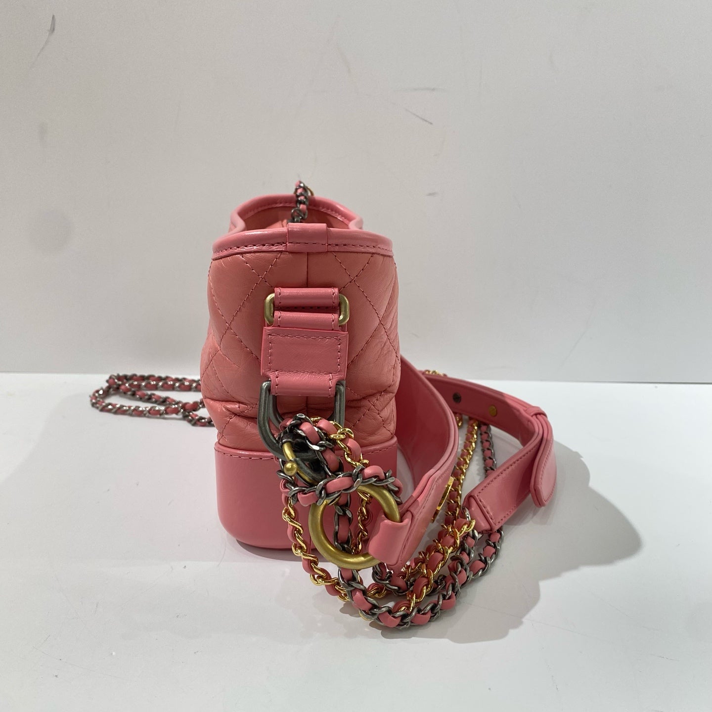 Chanel - Gabrielle Hobo Bag - Aged calfskin and smooth calfskin leather - Pink - (Mini)