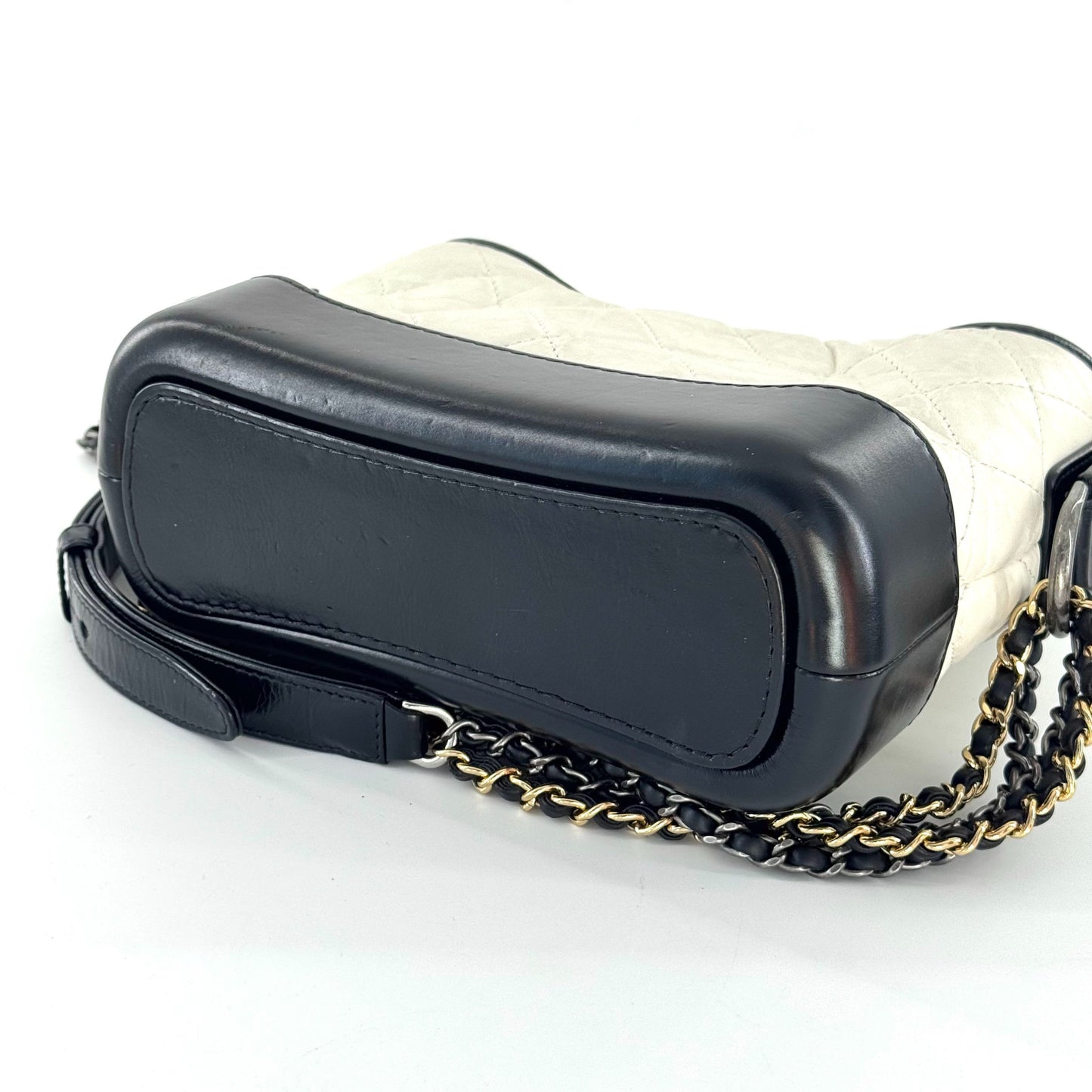 Chanel - Gabrielle Hobo Bag - Aged calfskin leather - Black and White - (small)