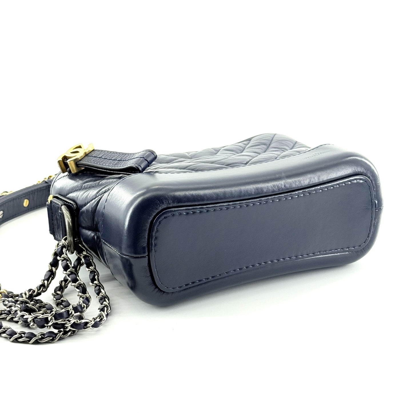 Chanel - Gabrielle Hobo Bag - Aged calfskin leather - Blue - (Small)