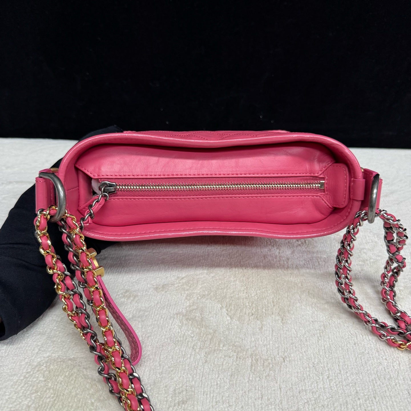 Chanel - Gabrielle Hobo Bag - Aged calfskin leather - Pink - (small)