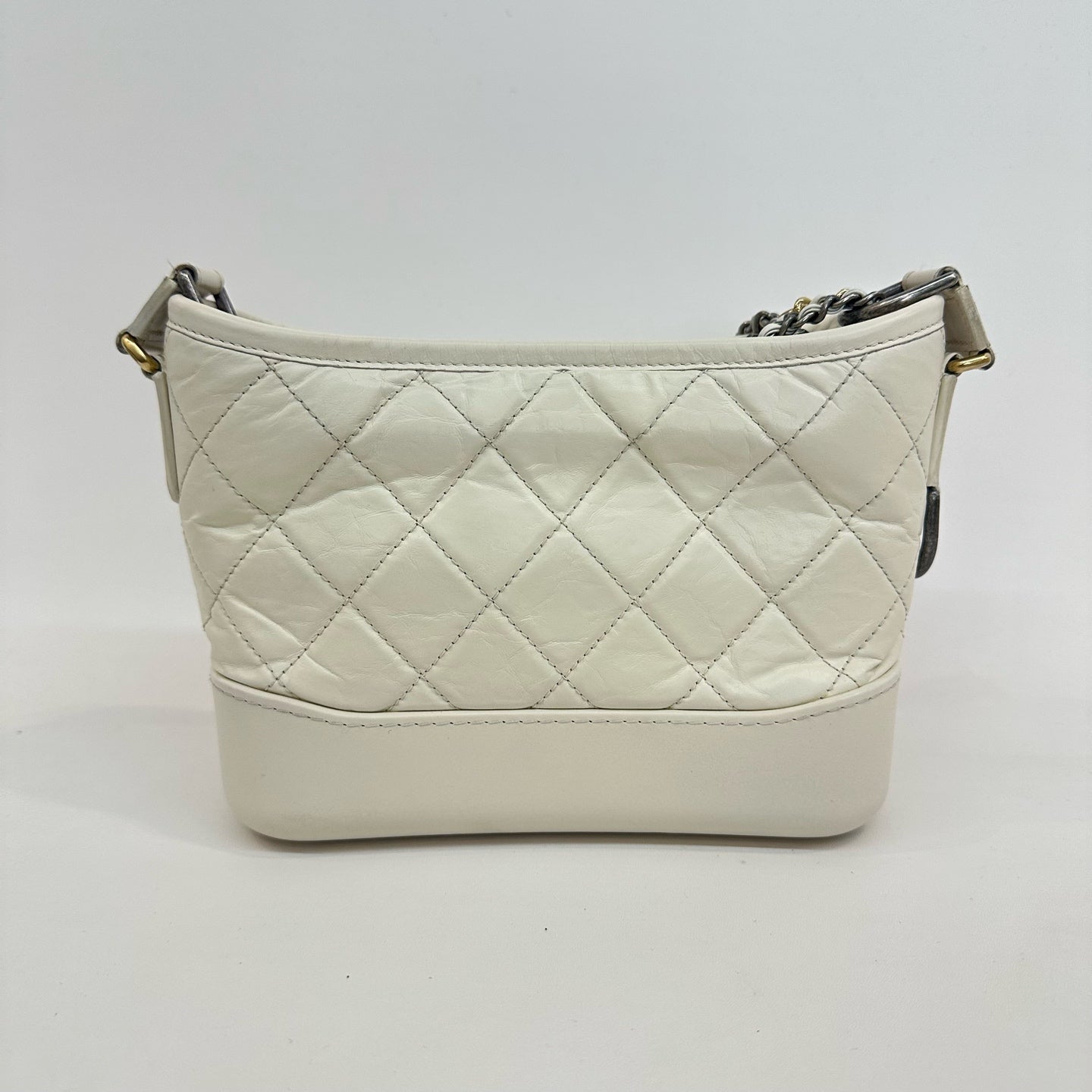 Chanel - Gabrielle Hobo Bag - Aged calfskin leather - White - (Small)