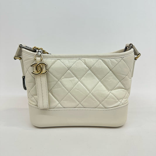 Chanel - Gabrielle Hobo Bag - Aged calfskin leather - White - (Small)